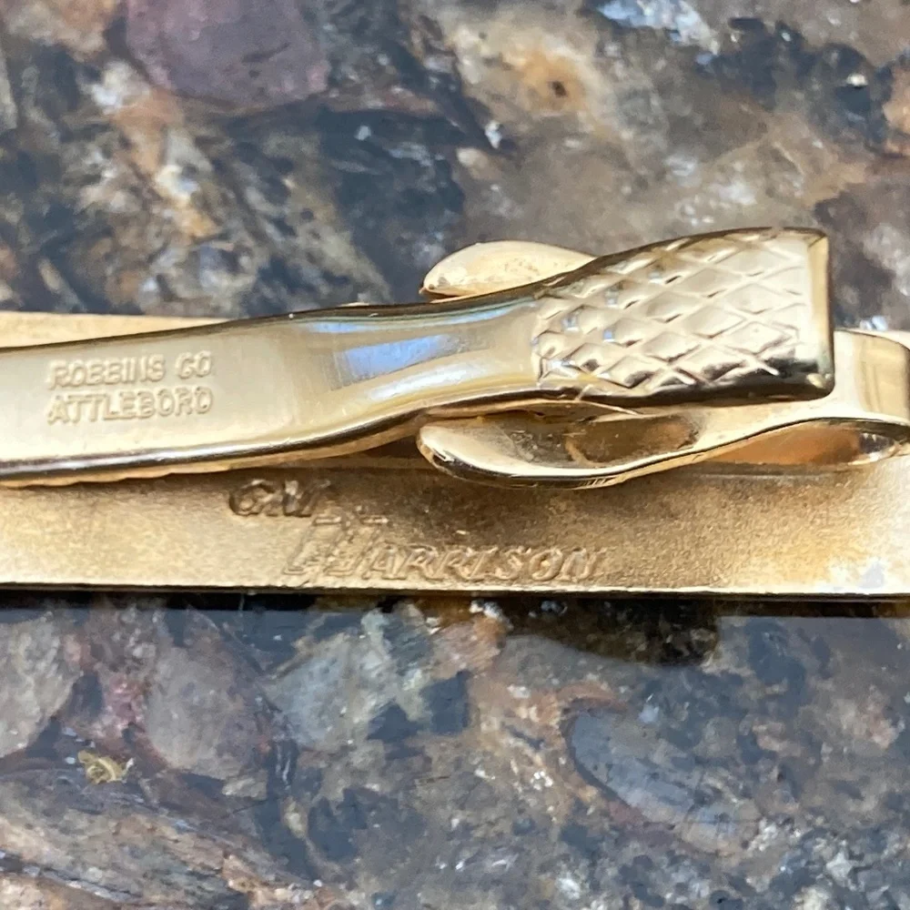 Vintage Rare Robbins Co.4 Seasons Colorful Tie Clip Pin. Engraved Harrison